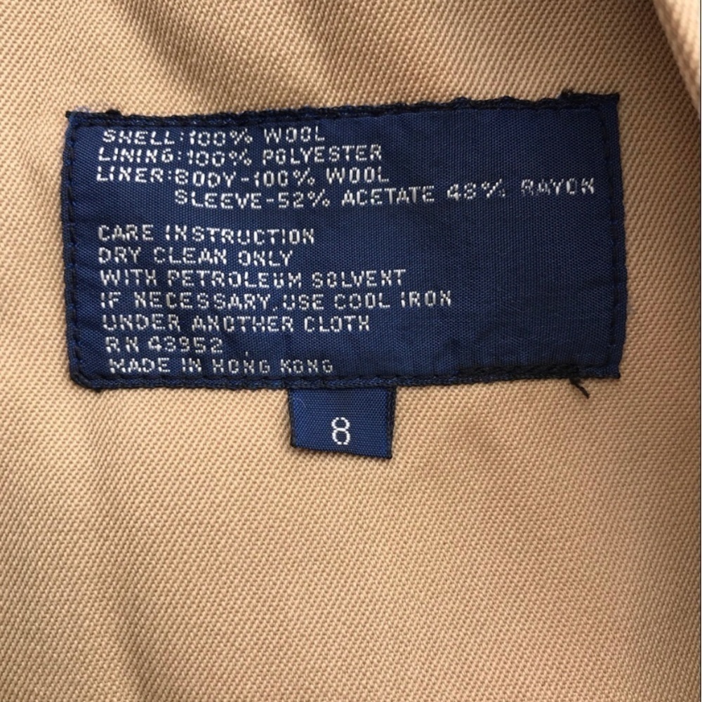 Vintage Allen Lolly Women’s Trench Coat Button Wool Lining - Picture 7 of 7